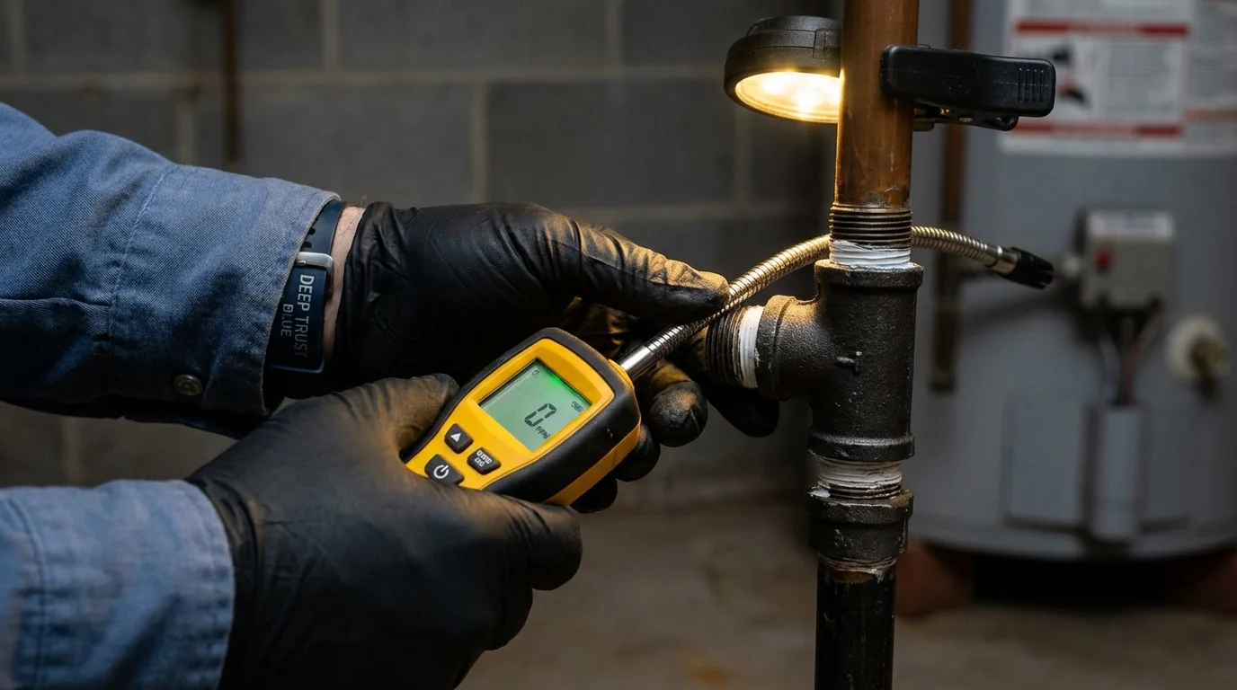Gas leak detection with electronic sniffer by Johns Plumbing LLC in Avondale